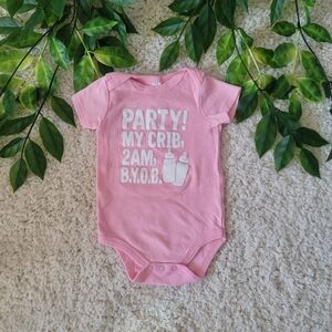 Baby Girl 'B.Y.O.B' Light Pink Onesie (3-6 Months)